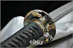 100% Hand Forge Japanese Samurai Sword Katana Folding Pattern Steel Sharp Blade