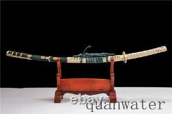 1095 Carbon Steel Clay Tempered Copper Big Bend Japanese Samurai Katana Sword