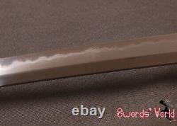 1095 carbon folded steel japanese katana sword clay tempered full tang sharp