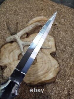 13.5 Buffalo Horn Folding knife Italian Milano Stiletto Spring Assisted Folding