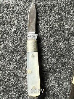 16 Antique Miniature Mother of Pearl Folding Knife Charm