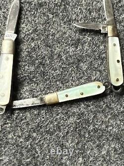 16 Antique Miniature Mother of Pearl Folding Knife Charm