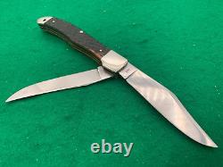 1980 WESTERN USA BIG Red Bone FOLDING HUNTER KNIFE Super RARE SHEATH 062