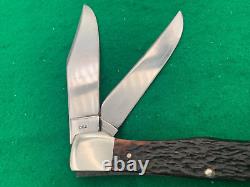 1980 WESTERN USA BIG Red Bone FOLDING HUNTER KNIFE Super RARE SHEATH 062