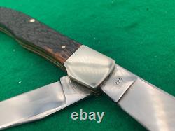 1980 WESTERN USA BIG Red Bone FOLDING HUNTER KNIFE Super RARE SHEATH 062