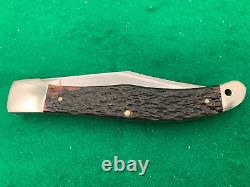 1980 WESTERN USA BIG Red Bone FOLDING HUNTER KNIFE Super RARE SHEATH 062