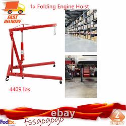 2 TON Red Heavy Duty Engine Motor Hoist Folding Picker Shop Crane Lift 4400lb