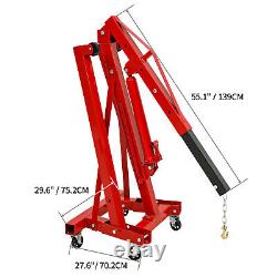 2 Ton 4400lb Folding Engine Crane Folding Shop Crane WithTelescopic Boom Heavy