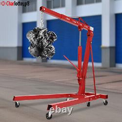 2 Ton 4400lb Folding Engine Hoist Cherry Picker Shop Crane Hoist Lift Heavy Duty