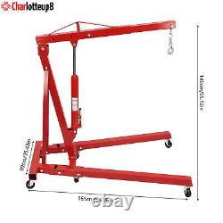 2 Ton 4400lb Folding Engine Hoist Cherry Picker Shop Crane Hoist Lift Heavy Duty