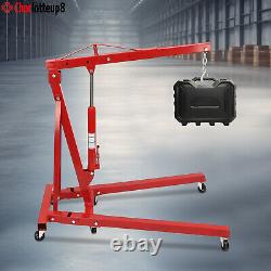 2 Ton 4400lb Folding Engine Hoist Cherry Picker Shop Crane Hoist Lift Heavy Duty