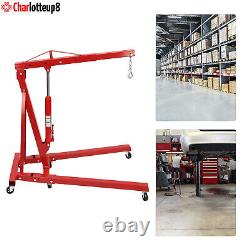 2 Ton 4400lb Folding Engine Hoist Cherry Picker Shop Crane Hoist Lift Heavy Duty