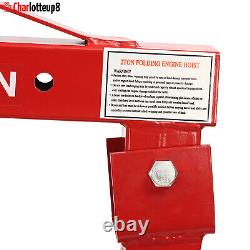 2 Ton 4400lb Folding Engine Hoist Cherry Picker Shop Crane Hoist Lift Heavy Duty