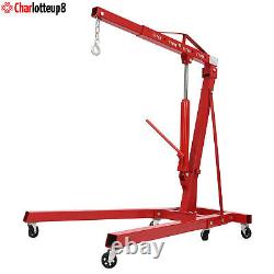 2 Ton 4400lb Folding Engine Hoist Cherry Picker Shop Crane Hoist Lift Heavy Duty