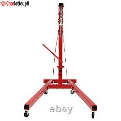 2 Ton 4400lb Folding Engine Hoist Cherry Picker Shop Crane Hoist Lift Heavy Duty