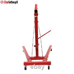 2 Ton 4400lb Folding Engine Hoist Cherry Picker Shop Crane Hoist Lift Heavy Duty