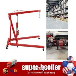 2 Ton Engine Hoist Crane Folding Workshop Repair Hydraulic Lift Hoist 4400Lbs