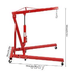 2 Ton Engine Hoist Crane Folding Workshop Repair Hydraulic Lift Hoist 4400Lbs