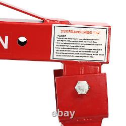 2 Ton Engine Hoist Crane Folding Workshop Repair Hydraulic Lift Hoist 4400Lbs