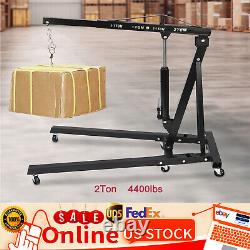 2 Ton Folding Engine Crane Cherry Picker Hydraulic Hoist Workshop Lifter 4400lbs