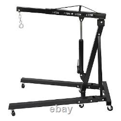 2 Ton Folding Engine Crane Cherry Picker Hydraulic Hoist Workshop Lifter 4400lbs