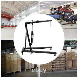 2 Ton Folding Engine Crane Cherry Picker Hydraulic Hoist Workshop Lifter 4400lbs