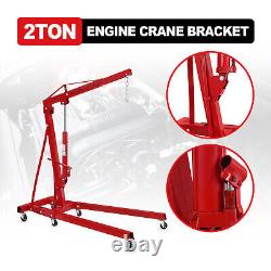 2 Ton Folding Engine Hoist Cherry Picker Shop Crane Hoist Lift New 2T/4409Lbs