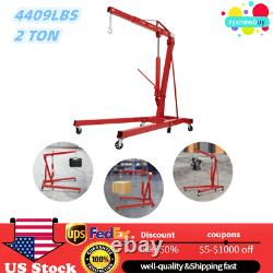 2 Ton Folding Engine Hoist Cherry Picker Shop Crane Hoist Lift New 2T/4409Lbs US