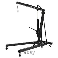 2 Ton Folding Engine Motor Hoist Cherry Picker Shop Crane Lift Black Durable