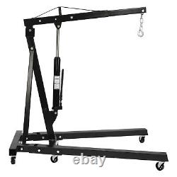 2 Ton Folding Engine Motor Hoist Cherry Picker Shop Crane Lift Black Durable New