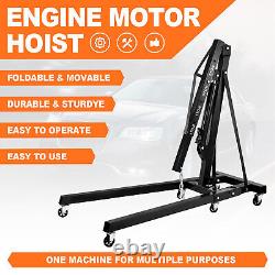 2 Ton Hydraulic Hoist Folding Engine Crane Lifting Workshop Lifter Hoist 4400lbs