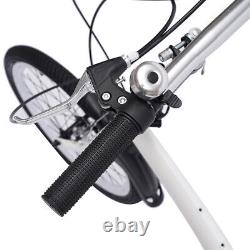 20 7-speed Adult Folding Bike Carbon Steel Lightweight Dual V-Brakes Bicycle US