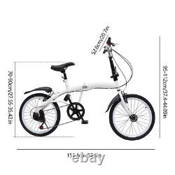 20-inch Folding Bike Adult 6-speed Carbon Steel Lightweight Folding Bicycle