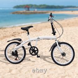 20-inch Folding Bike Adult 6-speed Carbon Steel Lightweight Folding Bicycle