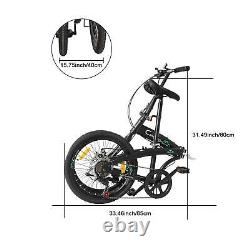 20in Folding Leisure Bike 7 Speed Bicycle High Carbon Steel Adult Bikes Non-slip