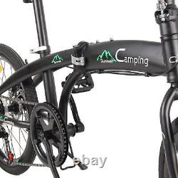 20in Folding Leisure Bike 7 Speed Bicycle High Carbon Steel Adult Bikes Non-slip