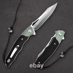 23CM High Carbon Japanese Style 14C28N Steel G10+Titanium Handle Folding Knife