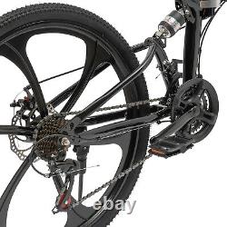 26in Mountain Bike Folding Bicycle Carbon Steel Full Suspension MTB Disc Brake