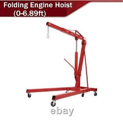 2Ton Carbon Steel Heavy Duty Folding Engine Hoist Cherry Picker Shop Crane Lift