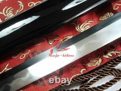 30Clay tempered folded steel blade jp wakizashi katana sword silver tsuba sharp