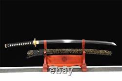 40.5Sharp Japanese Sword Samurai Katana Clay Tempered Folded Carbon Steel Blade