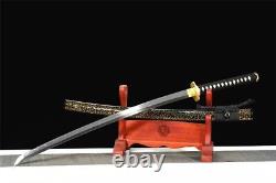 40.5Sharp Japanese Sword Samurai Katana Clay Tempered Folded Carbon Steel Blade