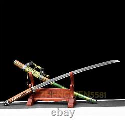 40''Handmade Japanese Tachi katana Clay Tempered Folded T10 Samurai Sword Sharp