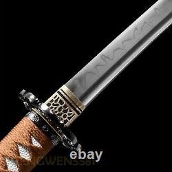 40''Handmade Japanese Tachi katana Clay Tempered Folded T10 Samurai Sword Sharp