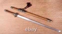 42.9 inch Tang Dao Damascus Folded Steel Handmade Real Chinese Traditional Dao