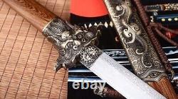 42.9 inch Tang Dao Damascus Folded Steel Handmade Real Chinese Traditional Dao