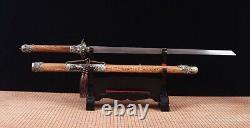 42.9 inch Tang Dao Damascus Folded Steel Handmade Real Chinese Traditional Dao