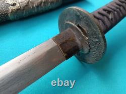 44 Vintage Japan Samurai Sword Katana Folded Carbon Steel Blade Not Very Sharp