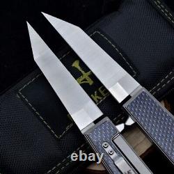 8'' New Fast Opening M390 Steel Blade Carbon Fiber Handle Folding knife VTF07