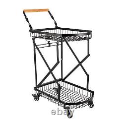 88 lbs Folding Carbon Steel Cart Luggage Trolley Hand Truck Supermarket shopping